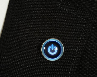 Power button lapel pin, 0319LP