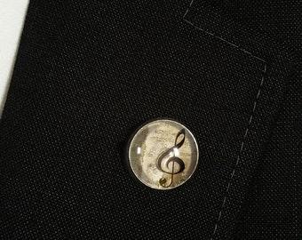 Treble clef lapel pin, 0498LP