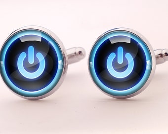 Power button Cuff links, 0319CS