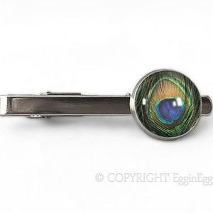 Peacock eye tie clip, 0111TC image 1