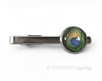 Peacock eye tie clip, 0111TC