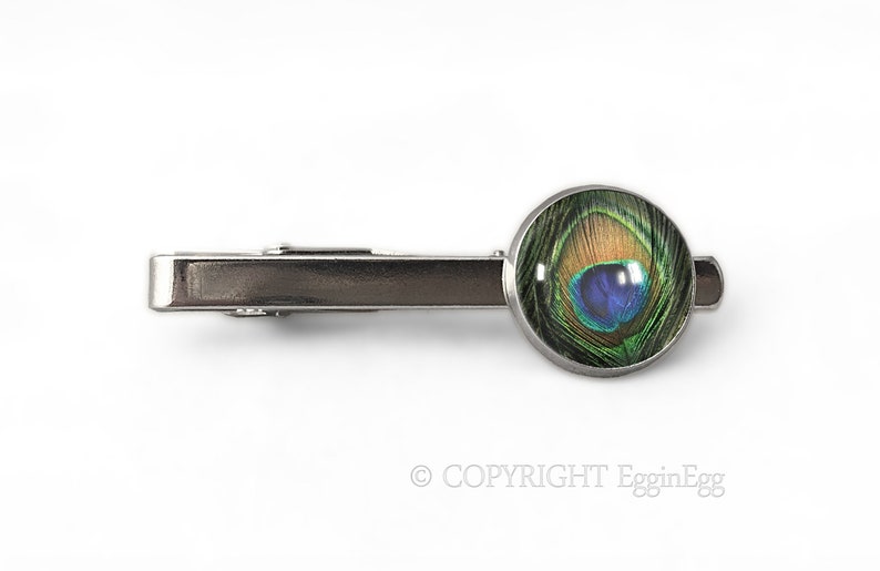 Peacock eye tie clip, 0111TC image 1