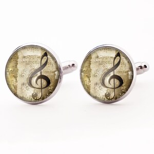 Music Cufflinks, groomsmen gift, piano cufflinks, men cufflinks, gift for men, 0498CS image 1