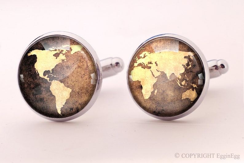 World map Cuff links 0534CS