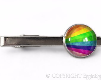 Rainbow tie clip, 0814TC