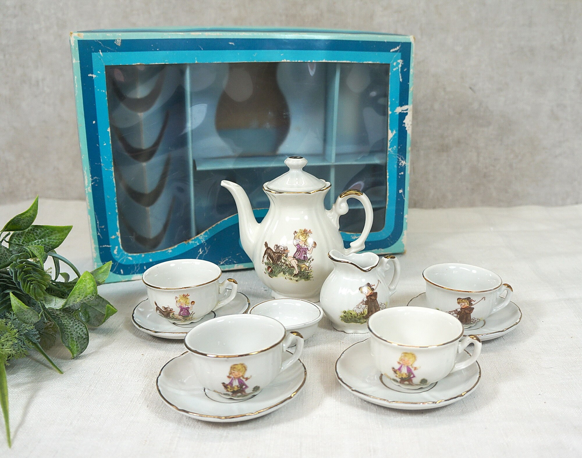 Dinette Porcelaine Enfants ANCIEN JOUET DINETTE De Poupées En Porcelaine Peinte à La Main Petit Jeu D'imitation Cuisine