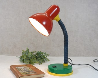 Honsel bureaulamp 'Memphis', zwanenhalslamp. Leeslamp - jaren 80