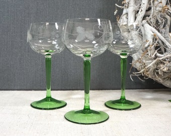 3 glasses, wine glasses - 60s