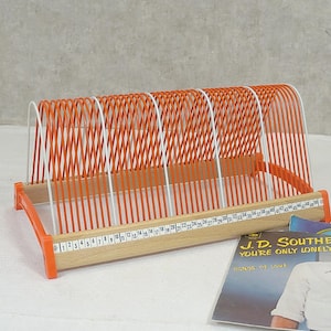 Expositor de discos de los 70, soporte para discos de vinilo, soporte para 50 discos, sencillos - Plattofix