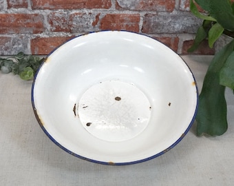 Enamel bowl, bowl, plant bowl - shabby chic