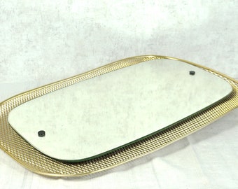 Mirror, wall mirror from the 50s/60s - perforated sheet metal - brass