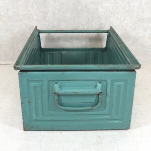 LAGER-FIX, Lagerfix, metal box, box, tool box, stacking box, green industrial, loft Schäfer box shabby chic image 4