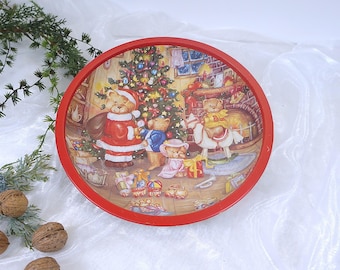 Weihnachtsteller aus Blech ~ Blechteller ~ Weihnachtsdeko ~ Bunter Teller