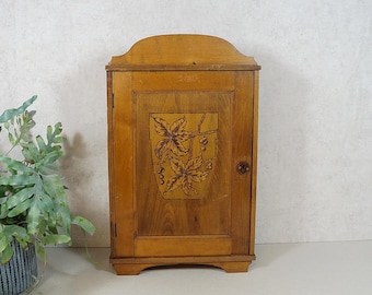 antiker Wandschrank, Medizinschrank, Arzneischrank, Hängeschrank - Eiche - um 1900