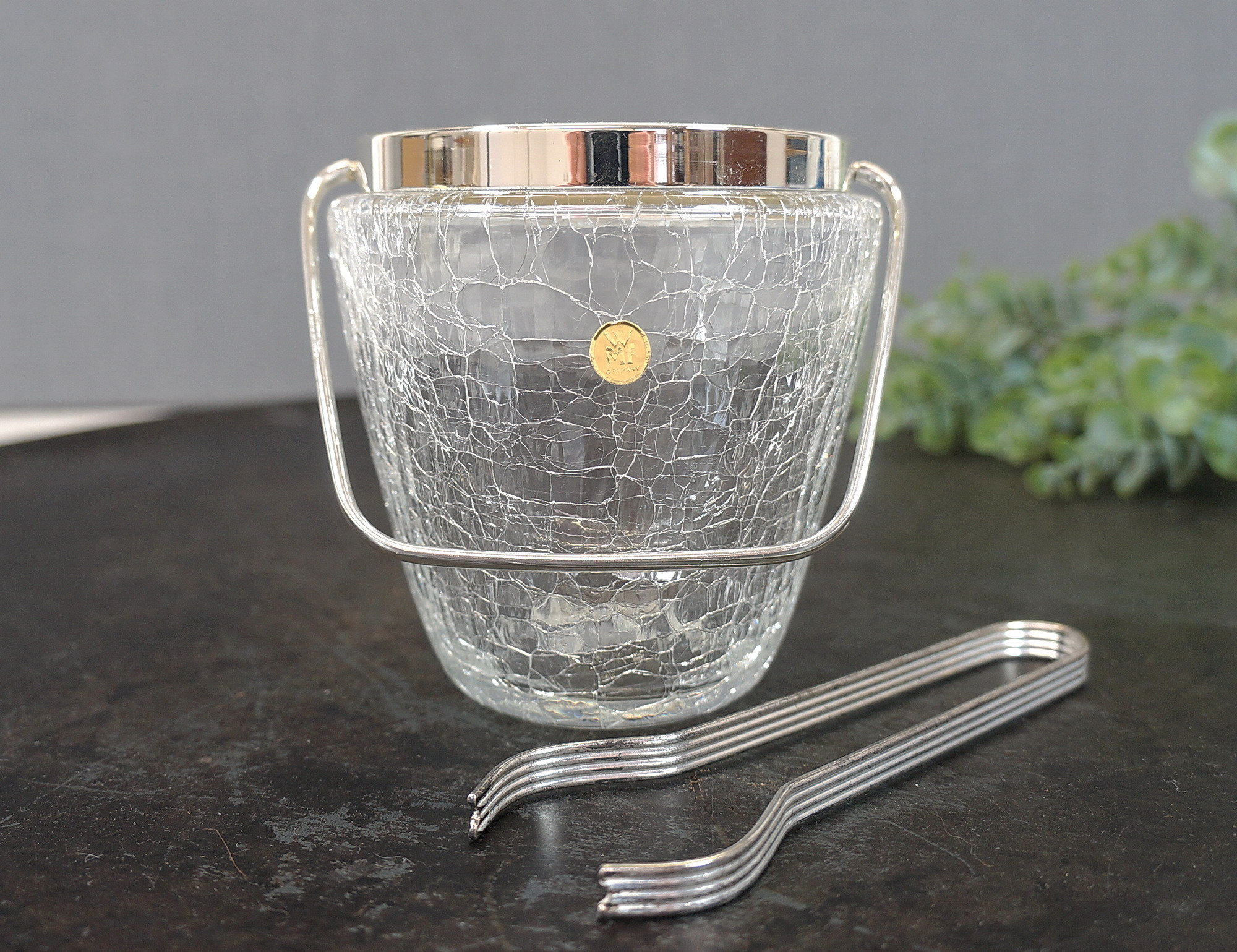 WMF Eiswürfelbehälter - Craquele-Glas - mit Zange