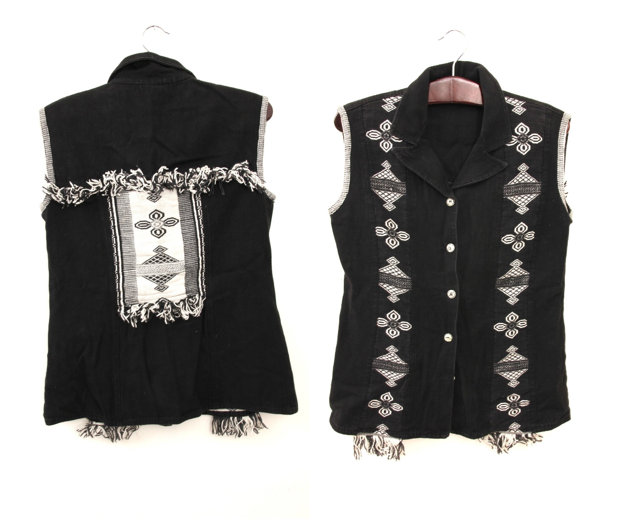 tribal jeans vest