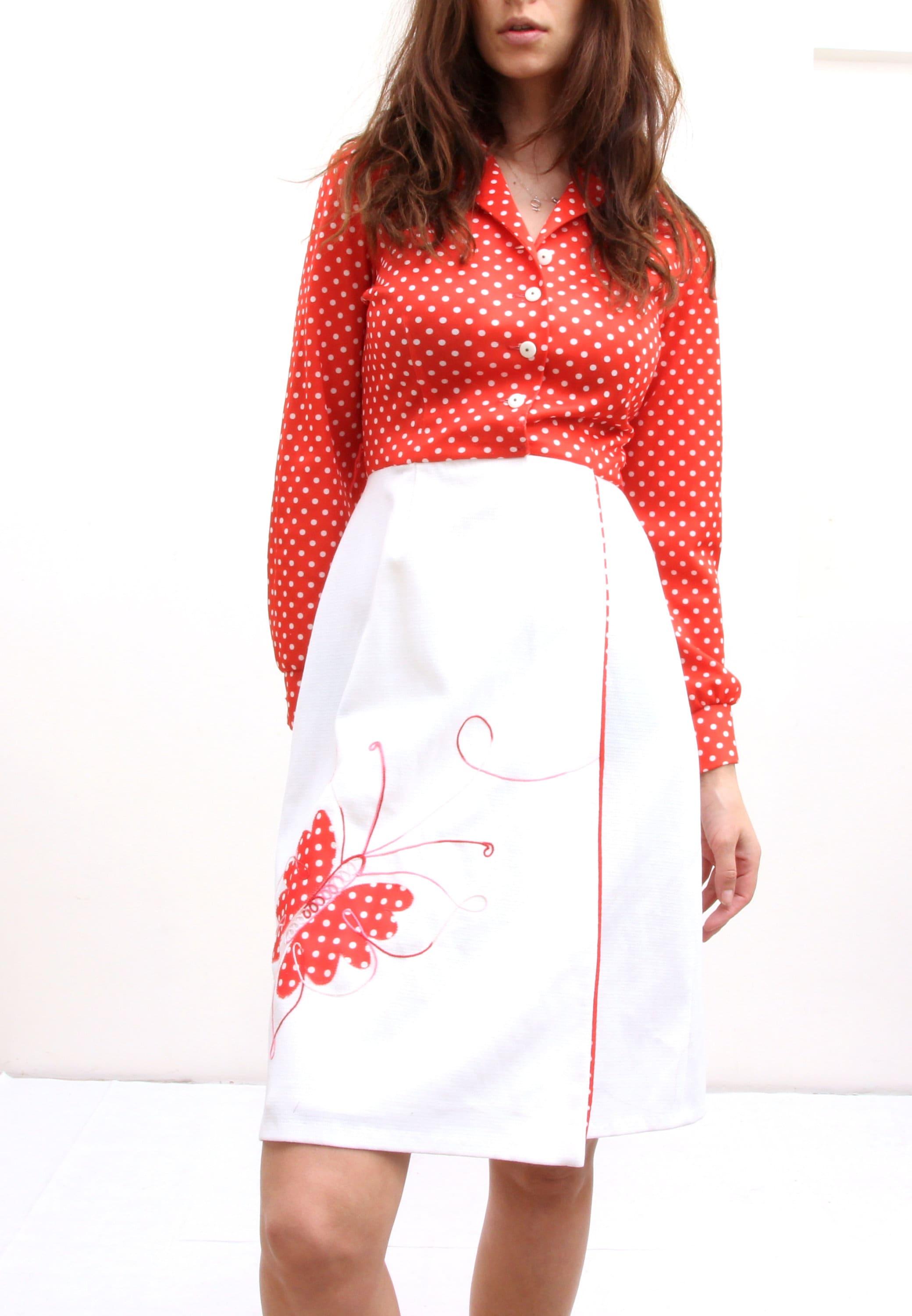 70s polka dot dress