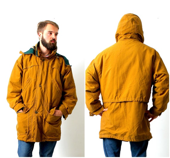 80s Puffer Parka Jacket Drawstring Hooded Winter C