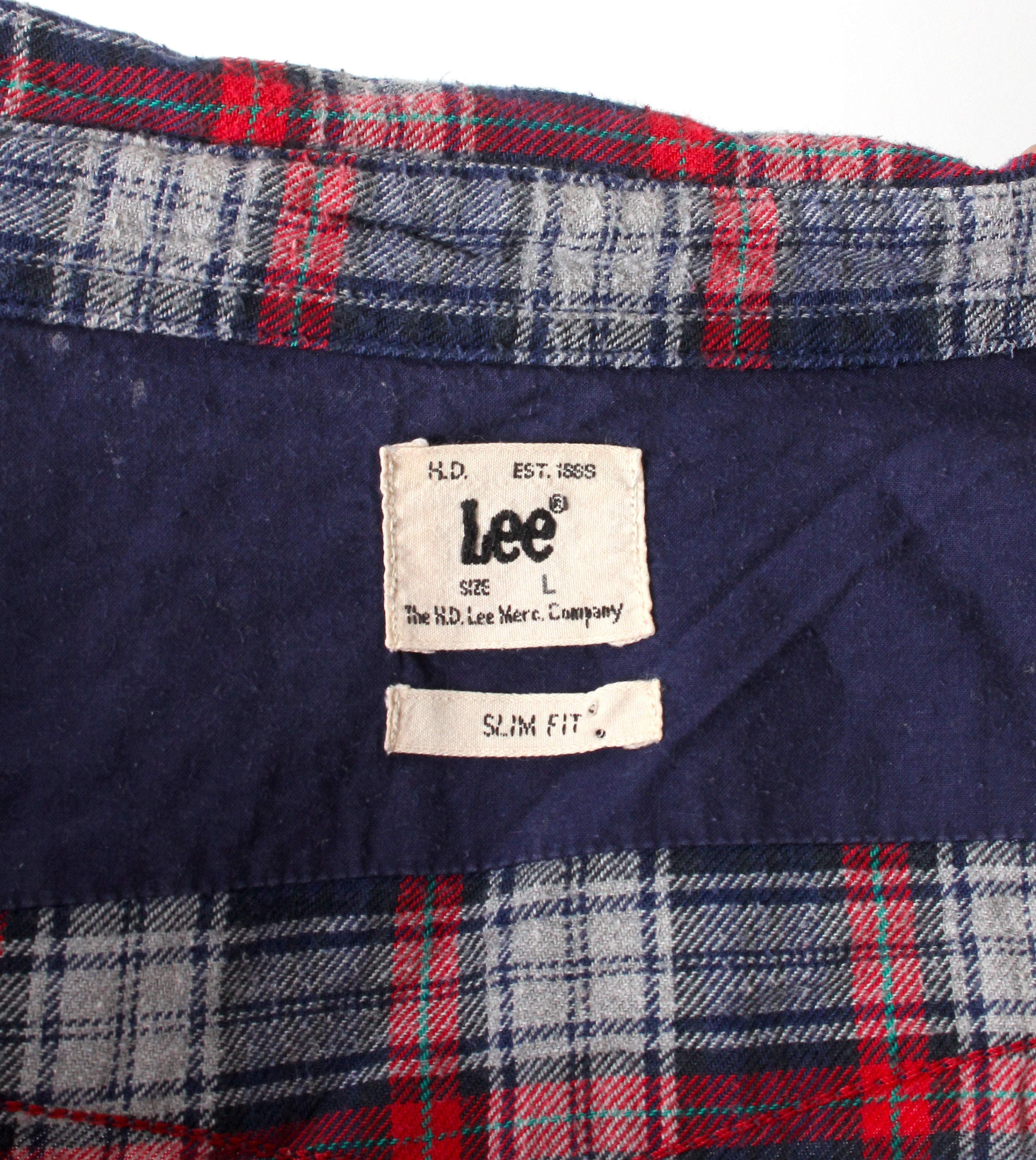 Lee Plaid Cotton Shirt Slim Casual snap Buttoned Chemise Front Pockets ...