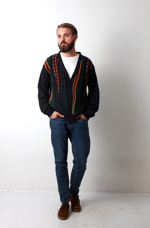 mens textured cardigan