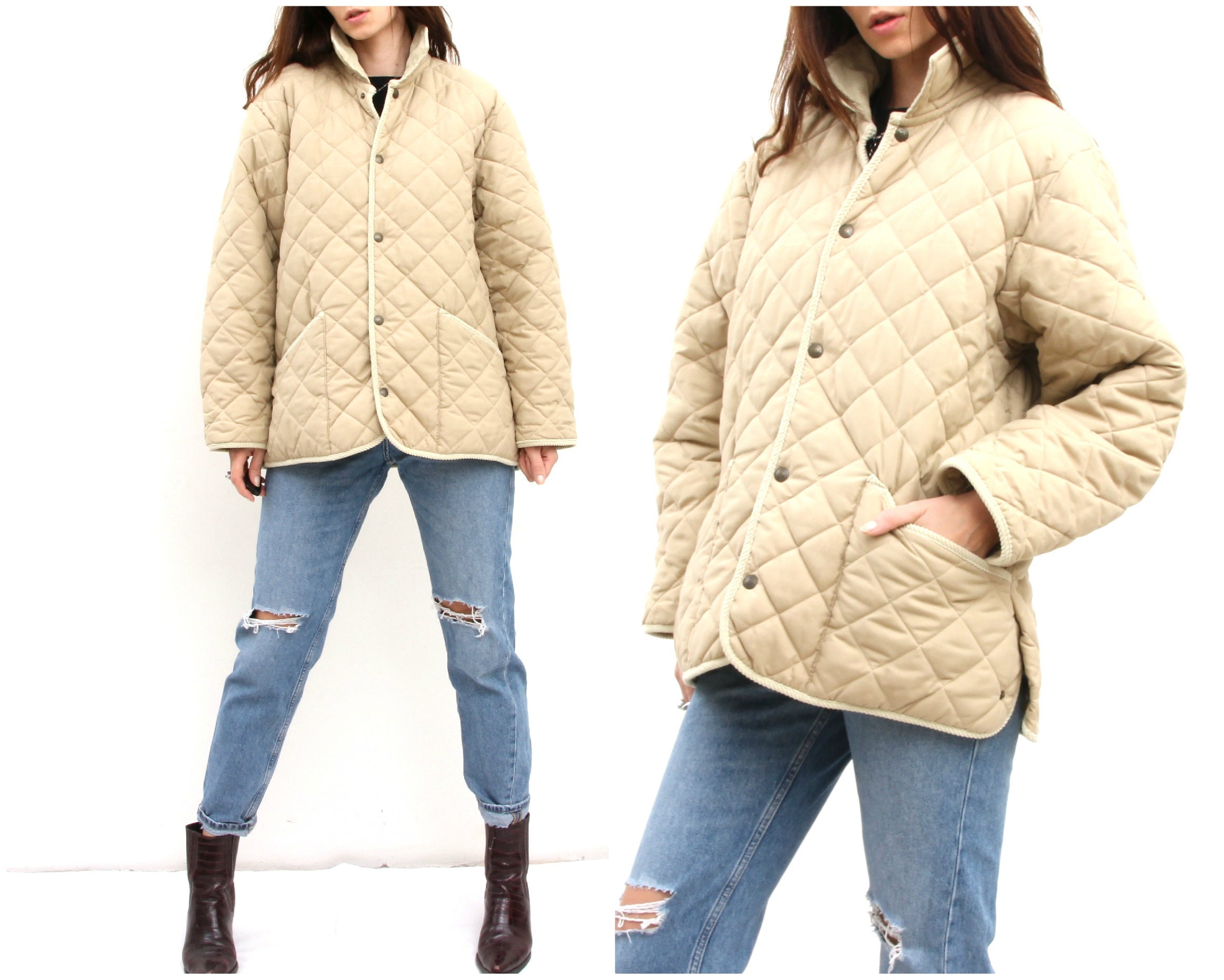 buttoned casual quilted coat