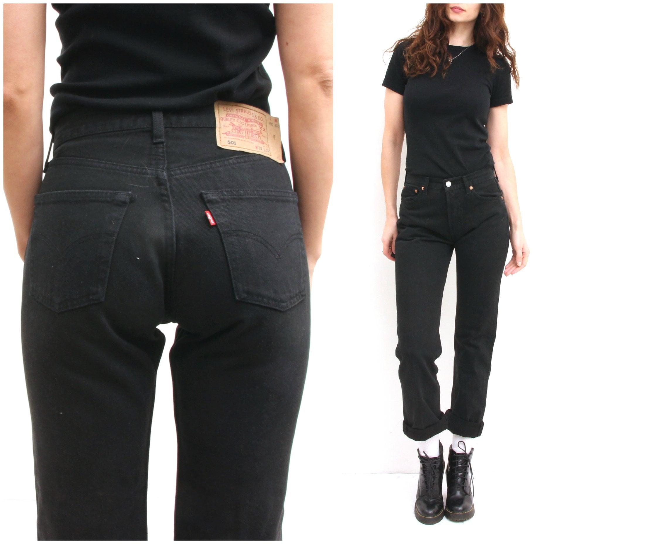 Black Levi's 501 W29 L32 Boyfriend 