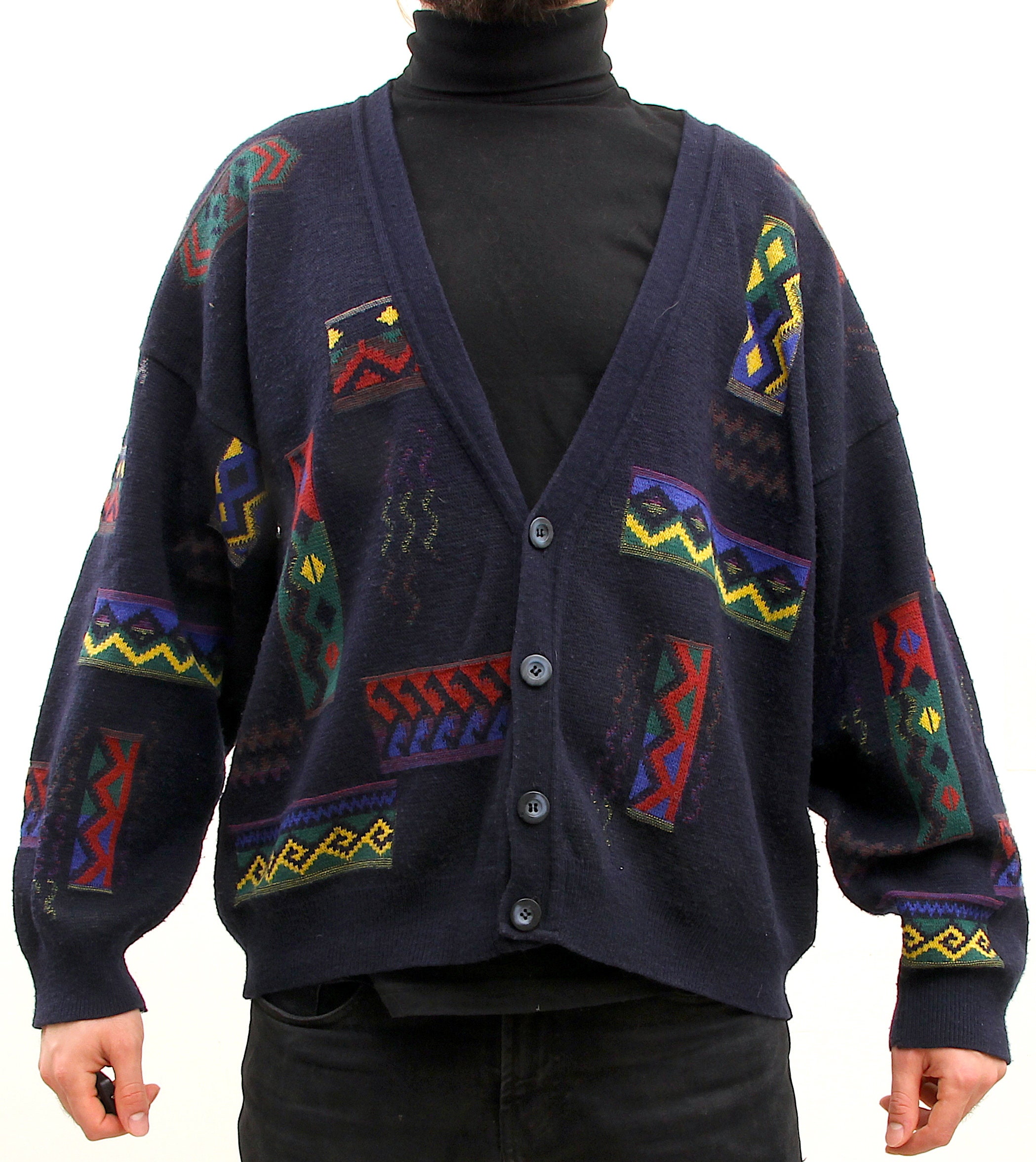 colorful mens cardigan