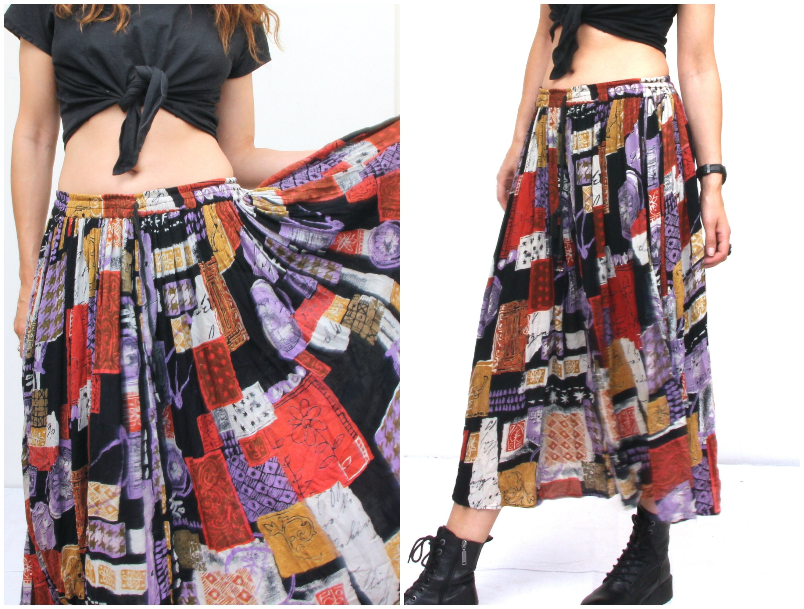boho skirt 80s