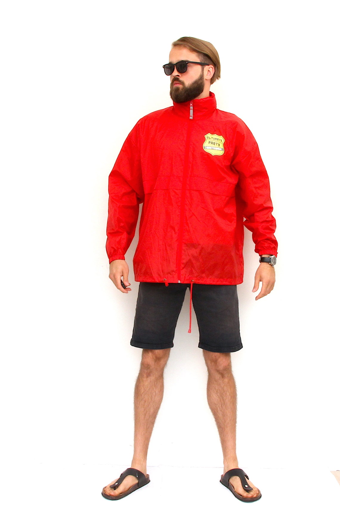 Red Rain Jacket Amsterdam Jacket Waterproof Jacket Athletic Etsy