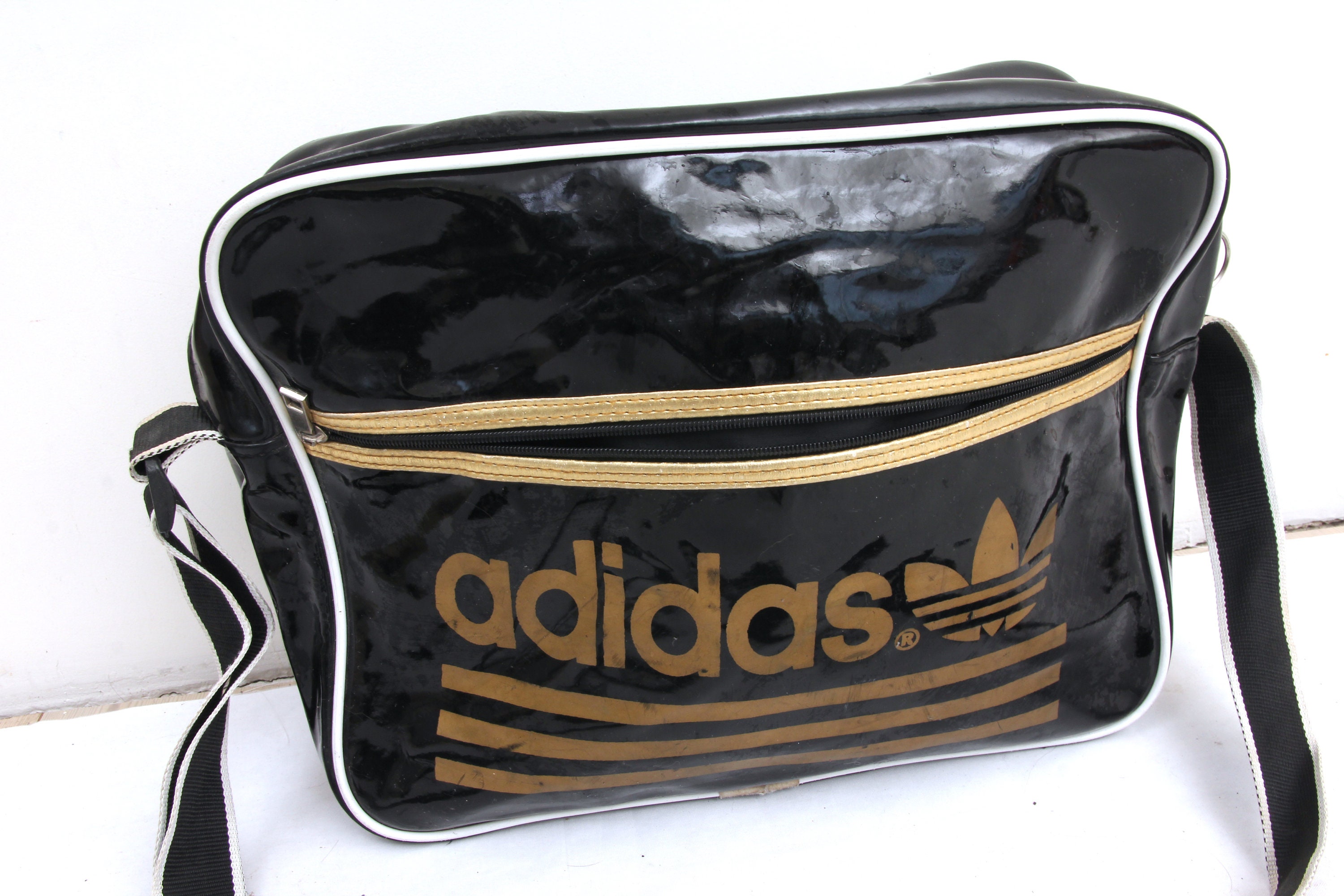 Download Black Patent Eco Leather Gym Bag Retro Sport Travelling ...