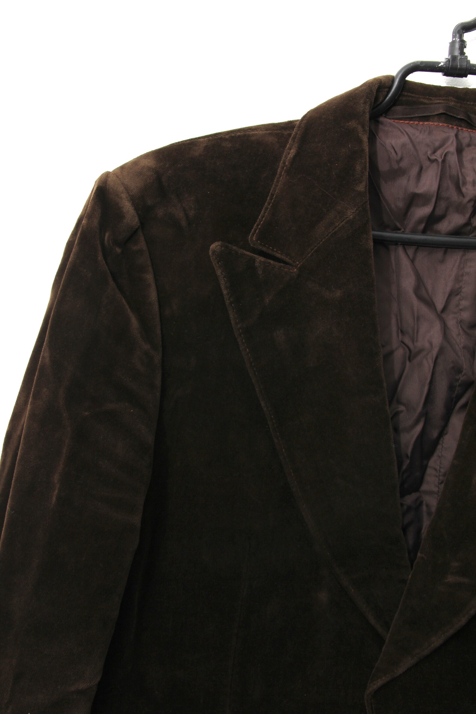 Dark Brown Velvet Suit Jacket Classic Jacket Fitted Man Jacket Etsy