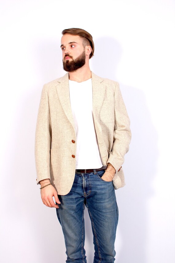Vintage 70 S Men Preppy Jacket Retro Button Down Tailored Etsy