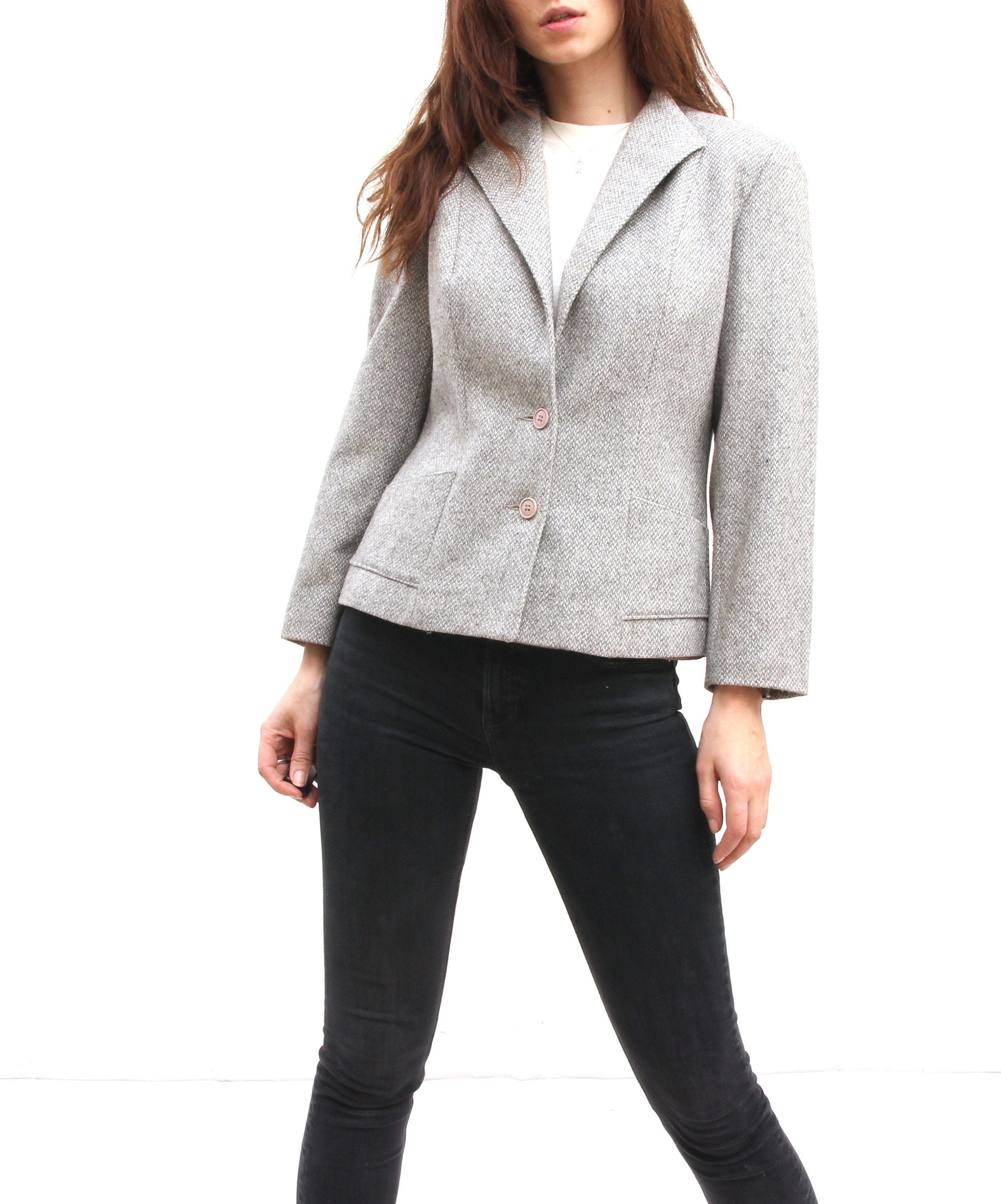 light grey wool blazer