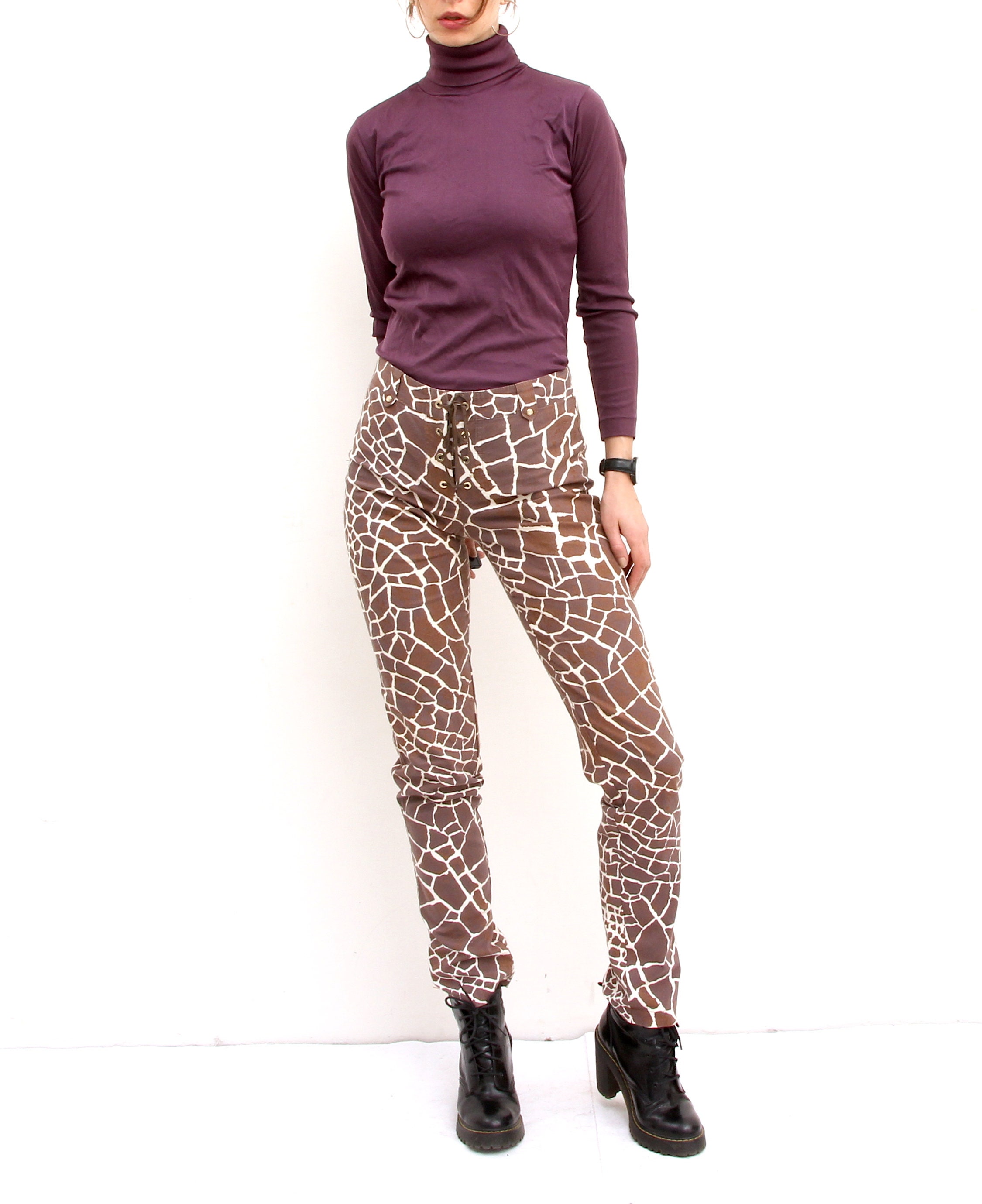 giraffe print pants
