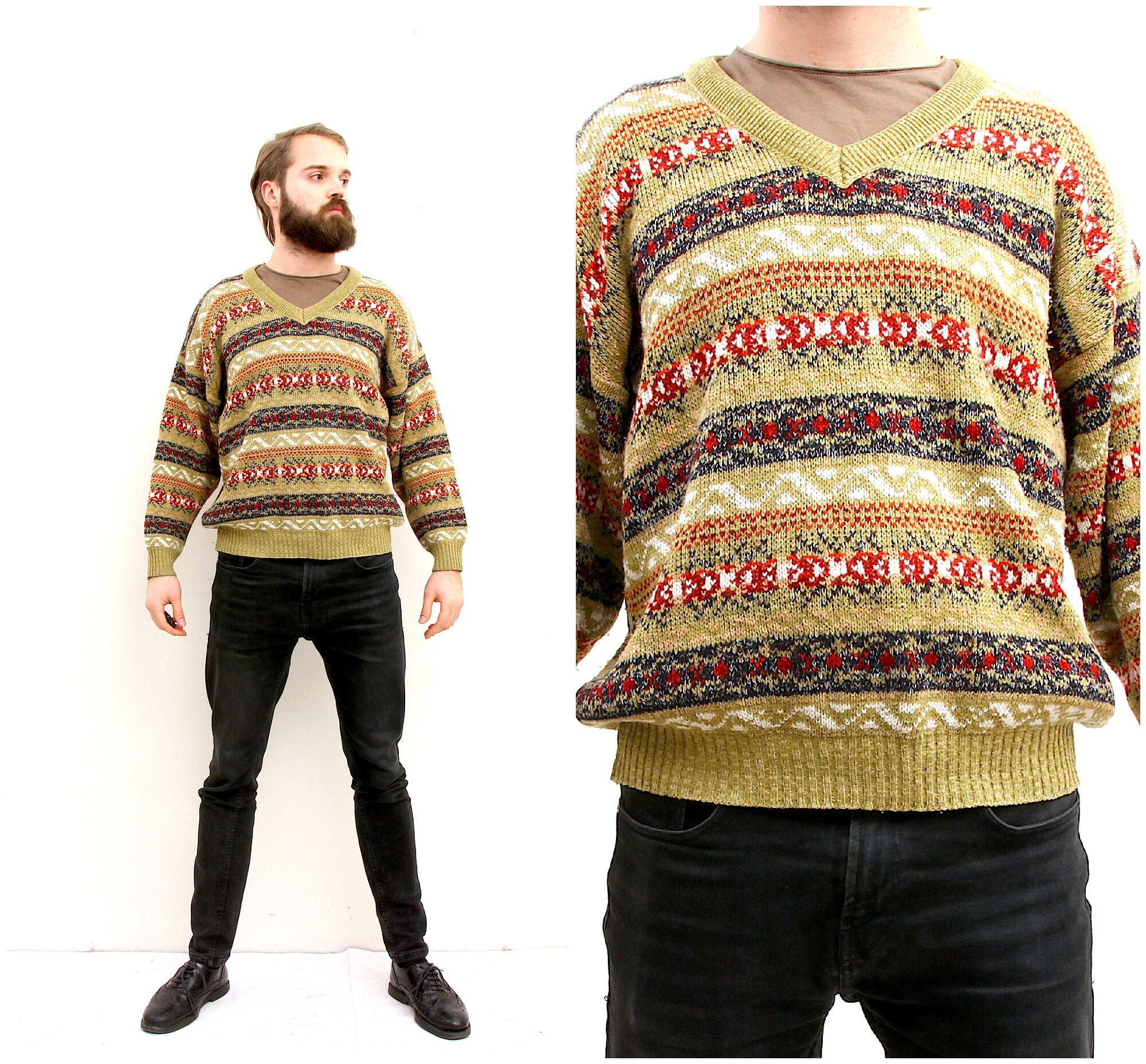 mens oversized knit sweater