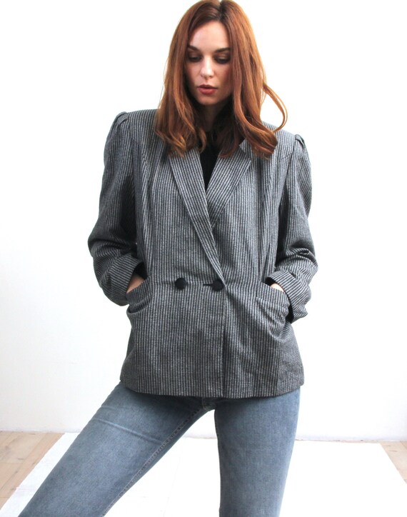 80's Patterned Blazer Lapel Collar Jacket Leg Mutt