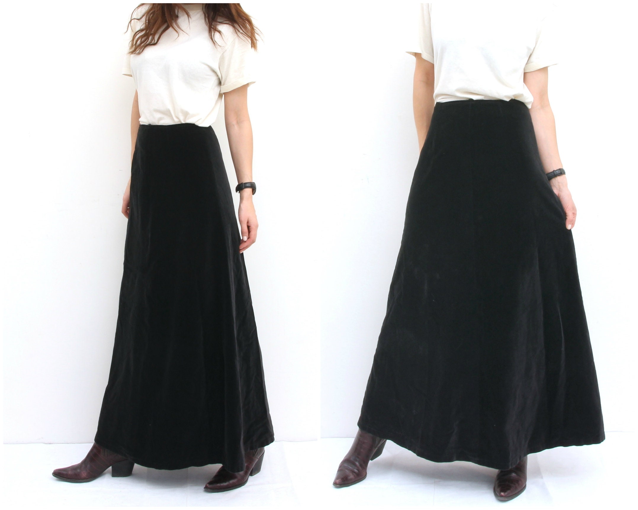 black evening skirts full length