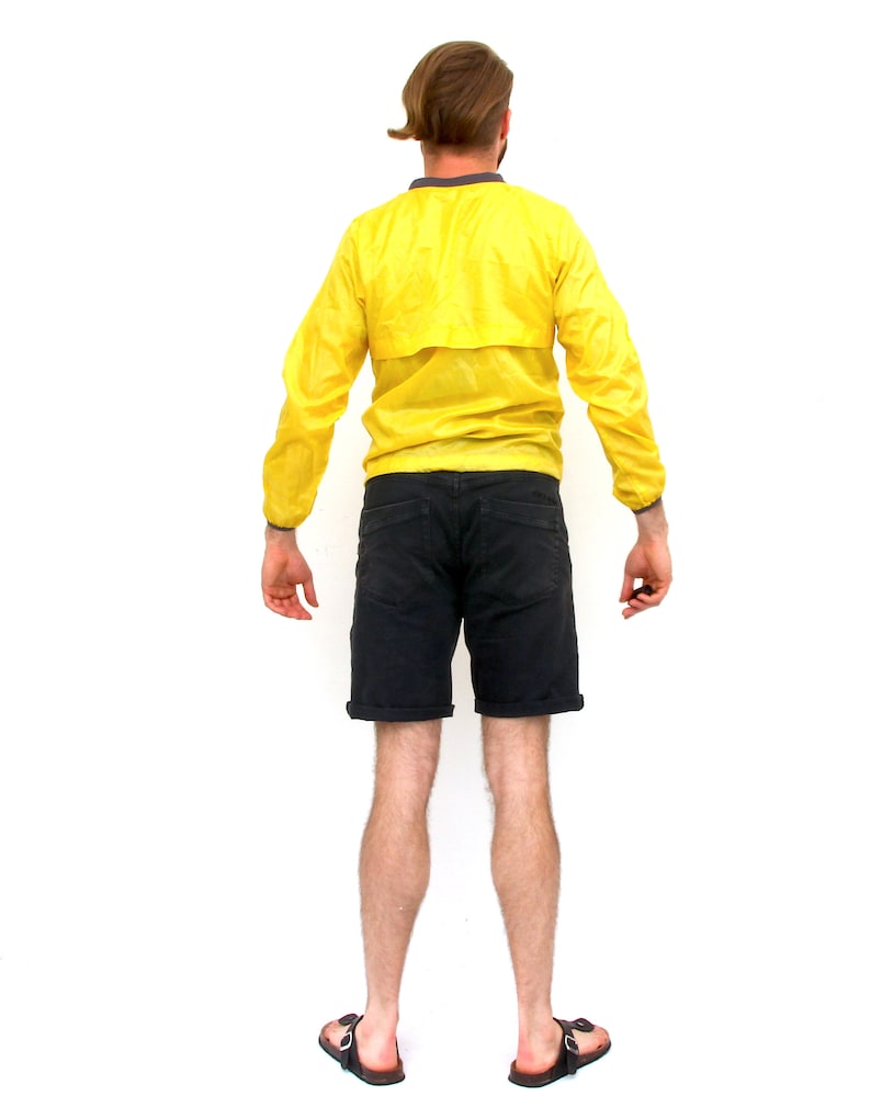 Waterproof Sports Men Top Athletic Yellow Rain Windbreaker XS S