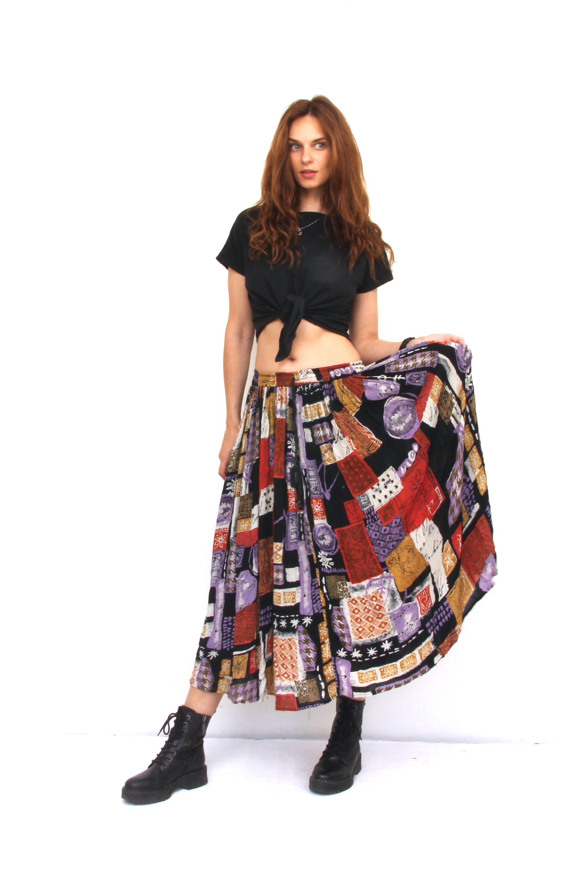 boho skirt 80s