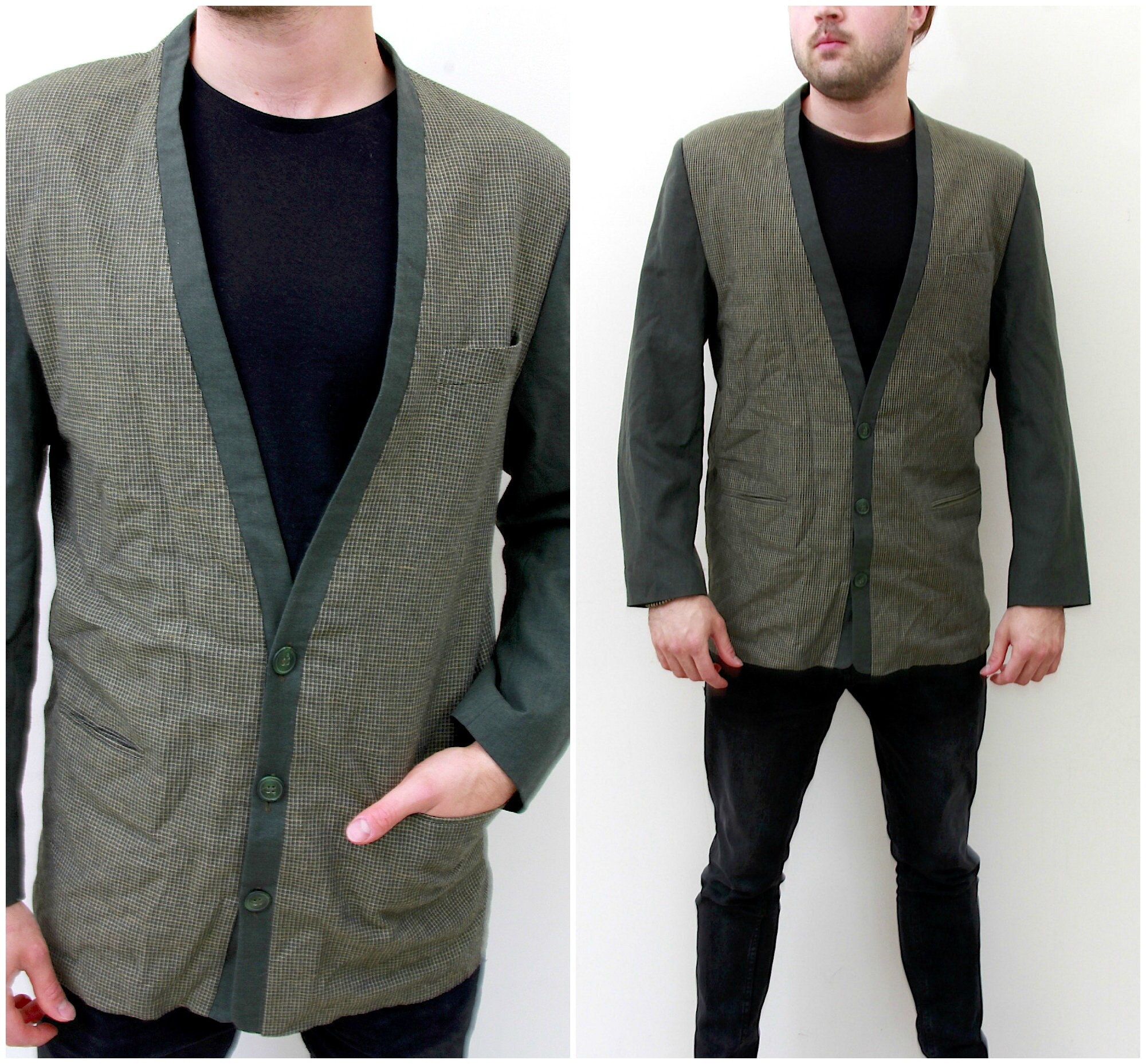 v neck with blazer