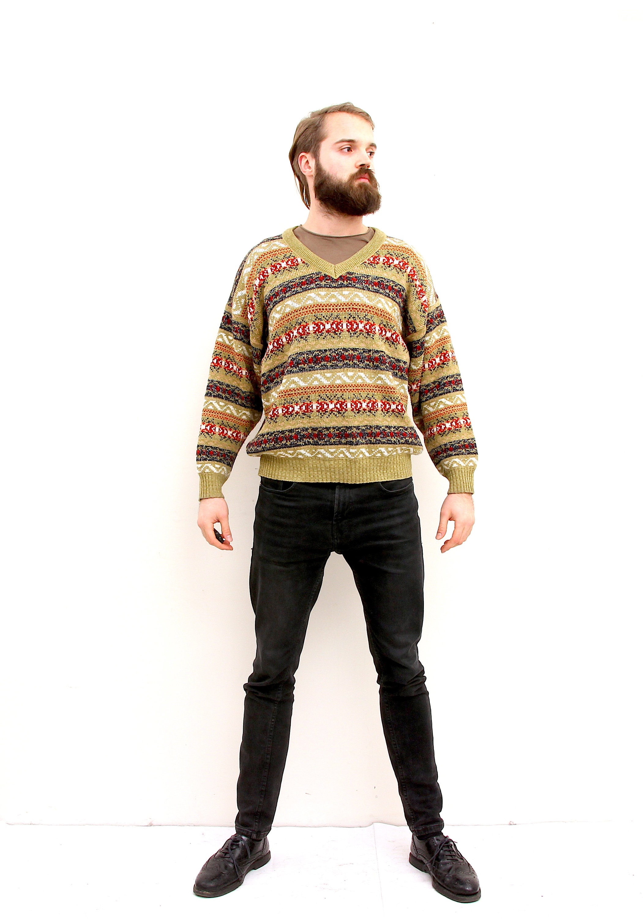 mens oversized knit sweater