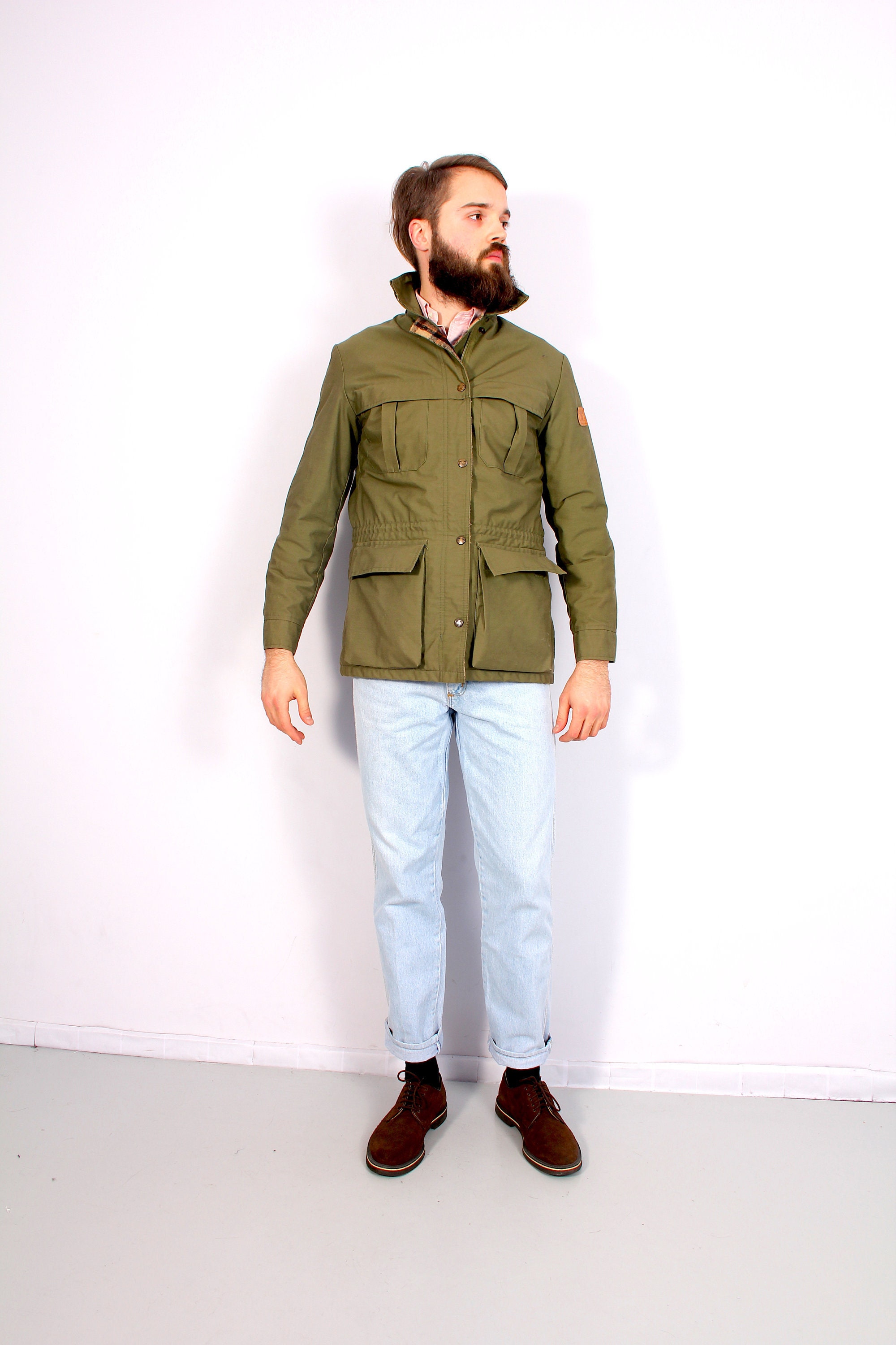 fitted khaki jacket