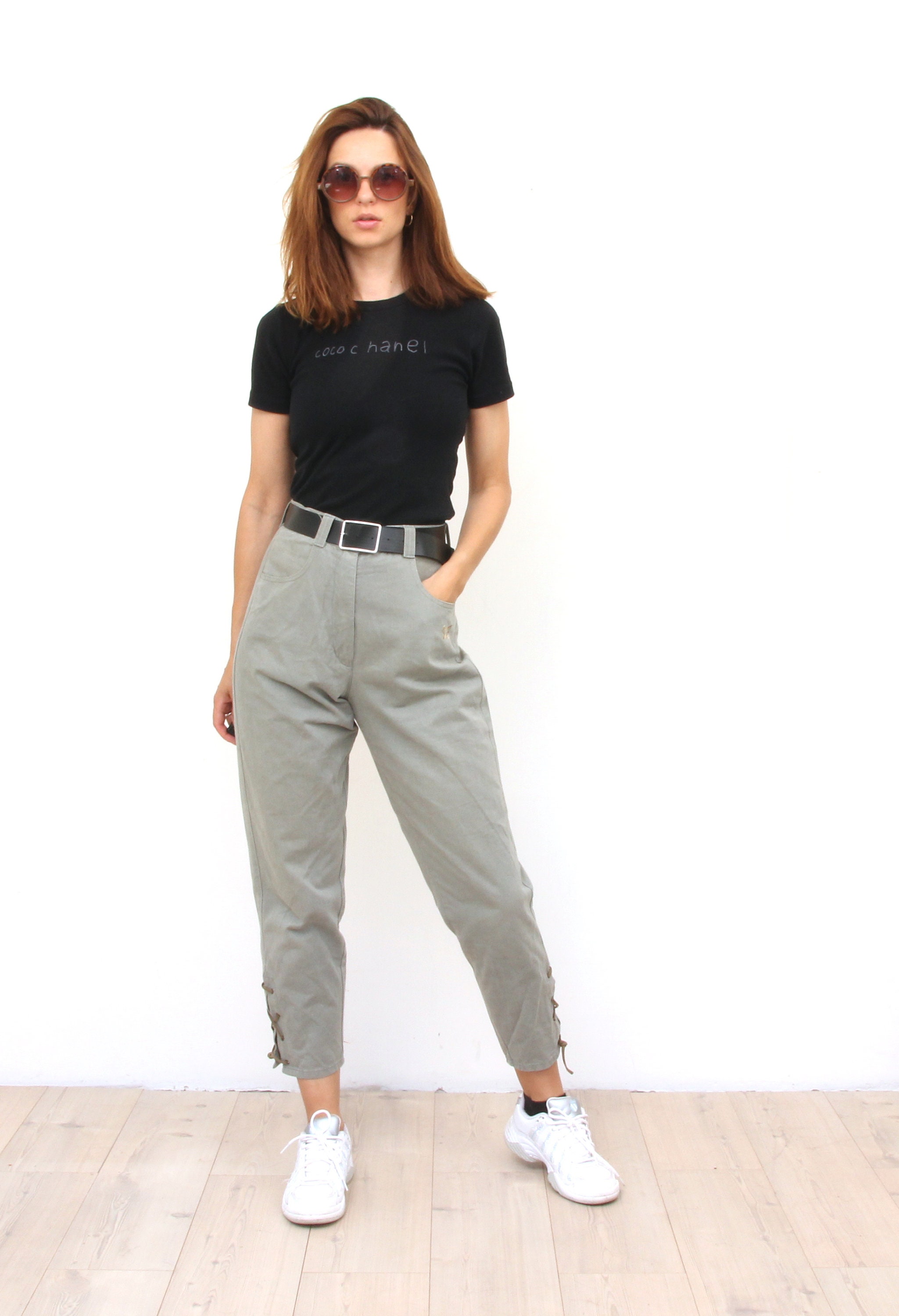 lace up cigarette trousers