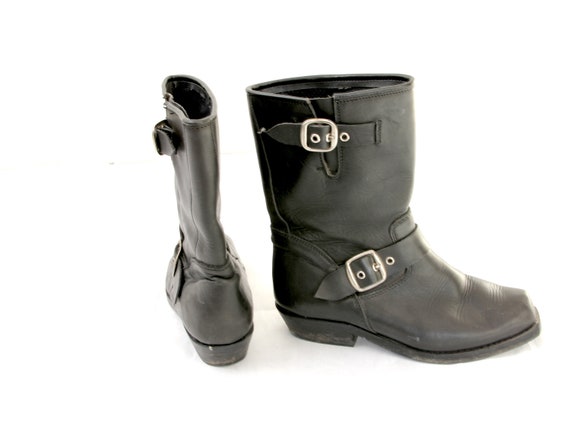 kids black biker boots