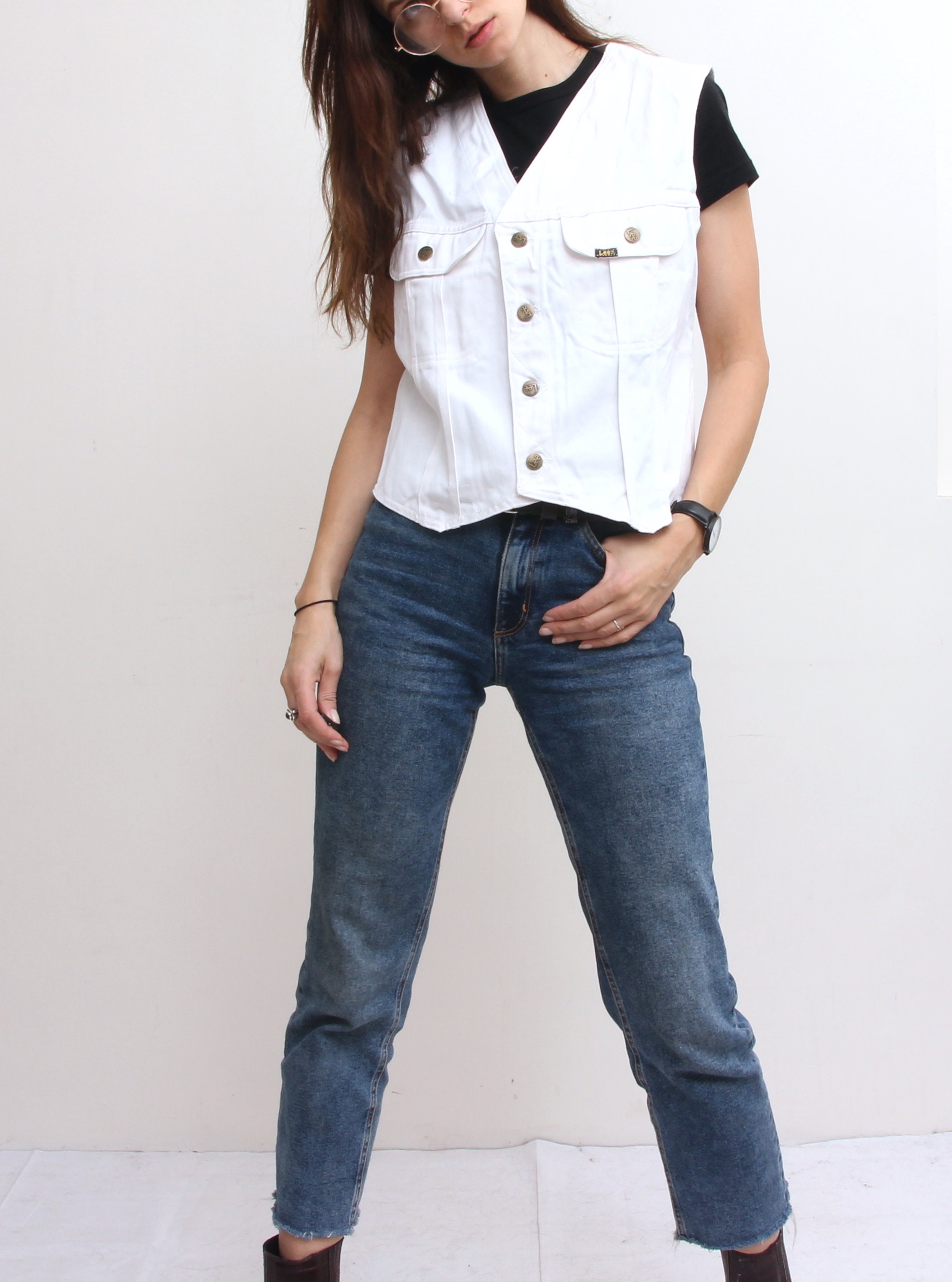 white denim vest mens