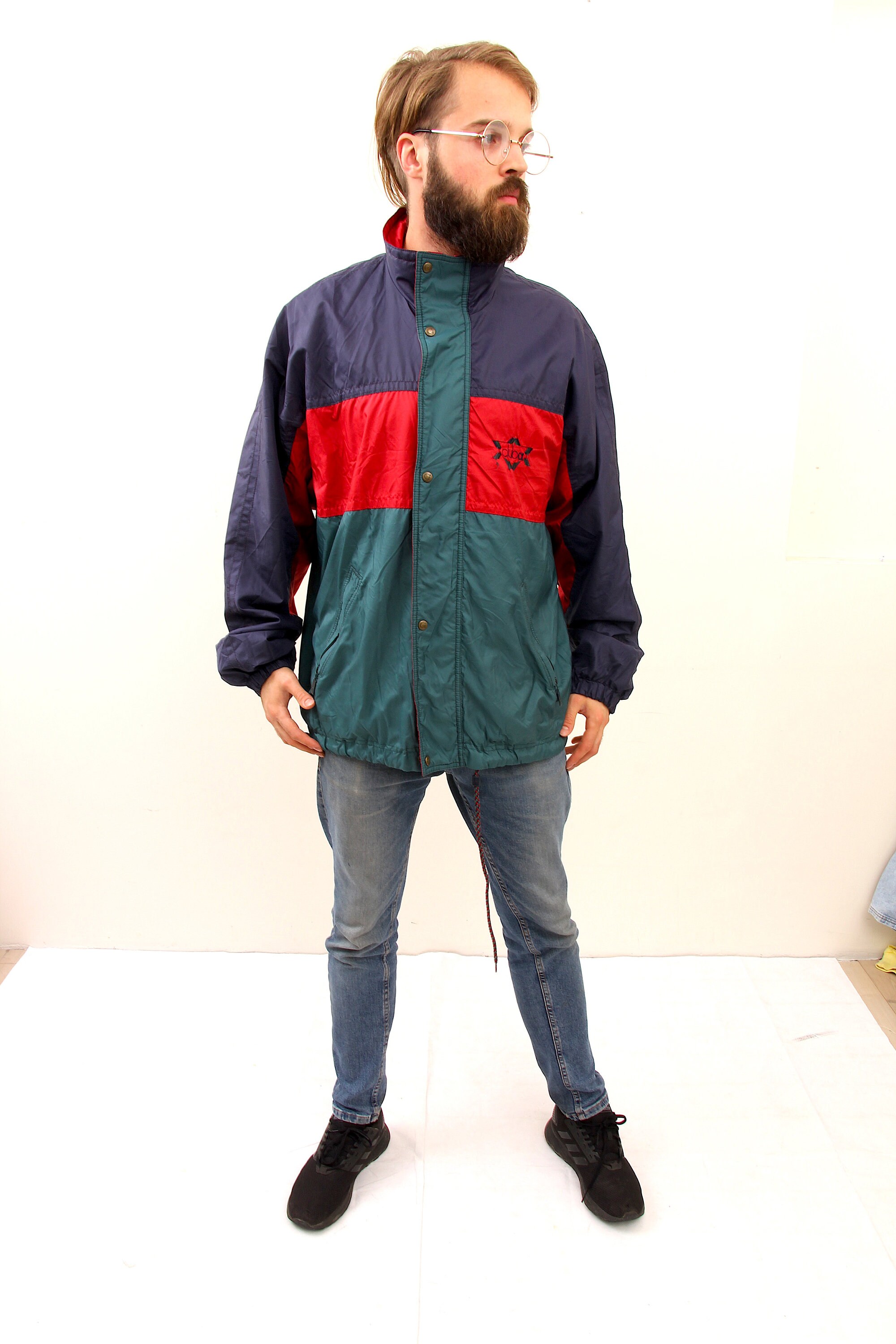 Vintage Waterproof Sailing Jacket Oversized Unisex Windbreaker Rain Jacket L Xl