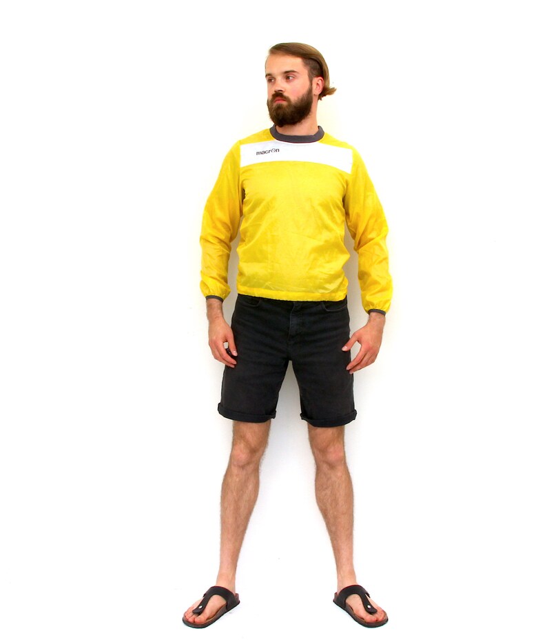 Waterproof Sports Men Top Athletic Yellow Rain Windbreaker XS S