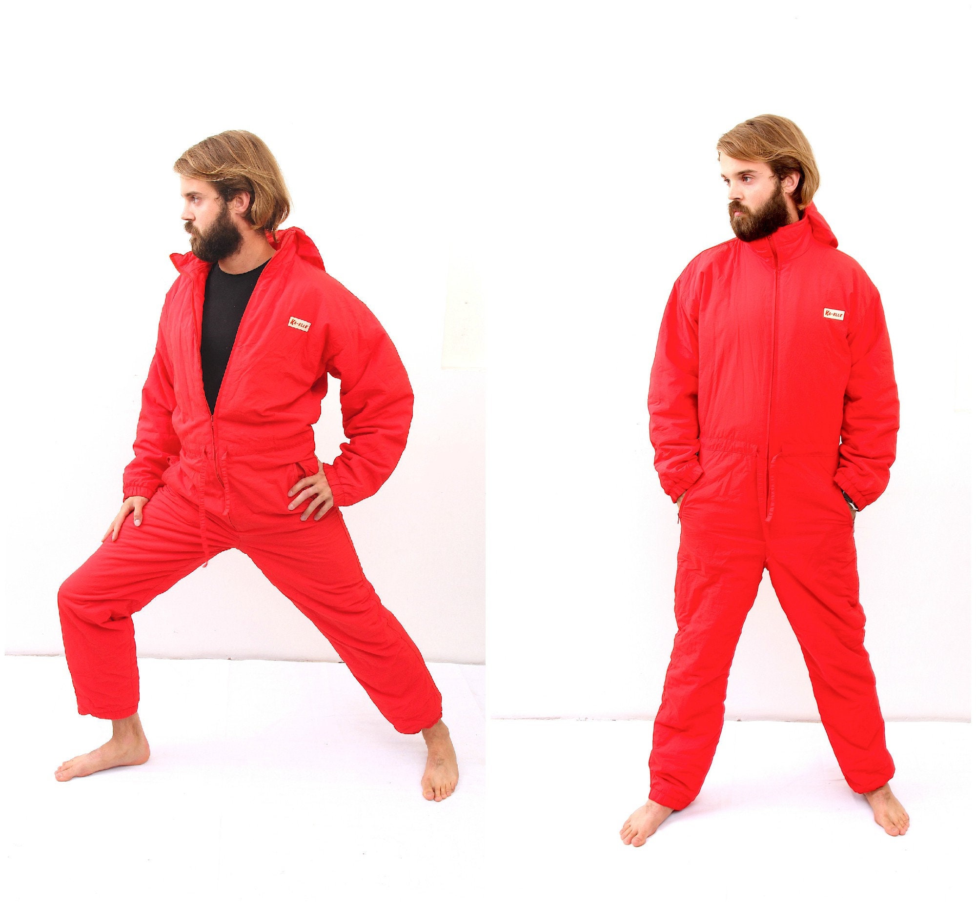 red winter jumpsuit