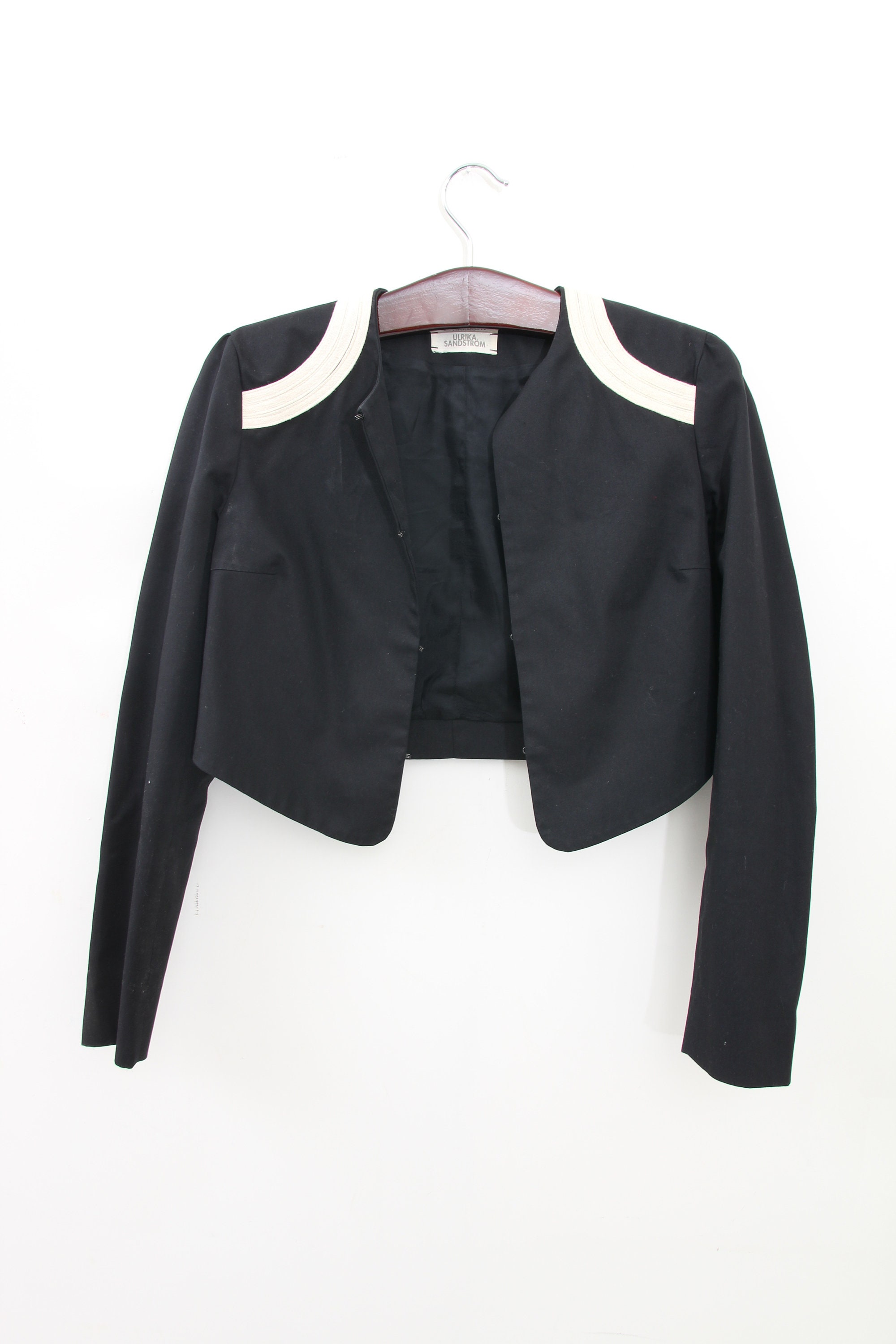 black cropped evening jacket