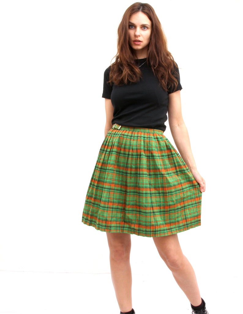 Lemon Green Plaid Skirt Scottish Skirt Wrap Tartan Skirt | Etsy